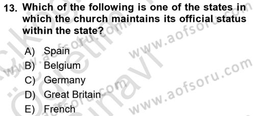 Turkish Politics Dersi 2022 - 2023 Yılı Yaz Okulu Sınav Soruları 13. Soru
