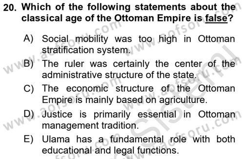 Turkish Politics Dersi 2022 - 2023 Yılı Yaz Okulu Sınav Soruları 20. Soru