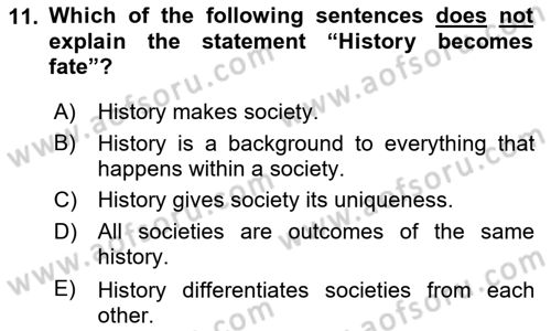 Turkish Politics Dersi 2023 - 2024 Yılı (Vize) Ara Sınav Soruları 11. Soru