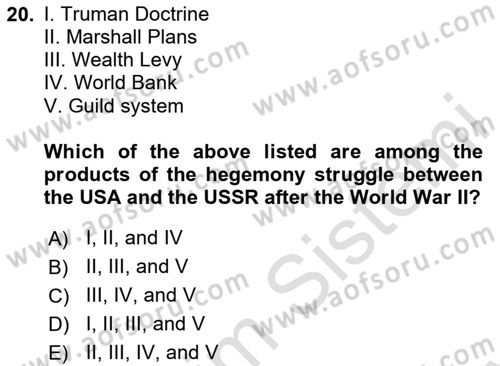 Turkish Politics Dersi 2023 - 2024 Yılı (Final) Dönem Sonu Sınav Soruları 20. Soru