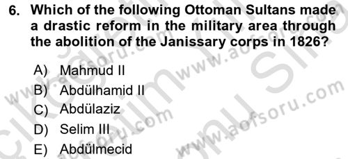 Turkish Politics Dersi 2023 - 2024 Yılı (Final) Dönem Sonu Sınav Soruları 6. Soru