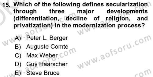 Turkish Politics Dersi 2023 - 2024 Yılı Yaz Okulu Sınav Soruları 15. Soru