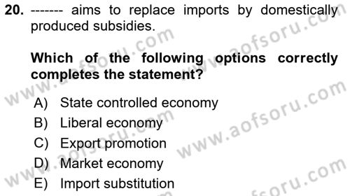 Turkish Politics Dersi 2024 - 2025 Yılı (Final) Dönem Sonu Sınav Soruları 20. Soru