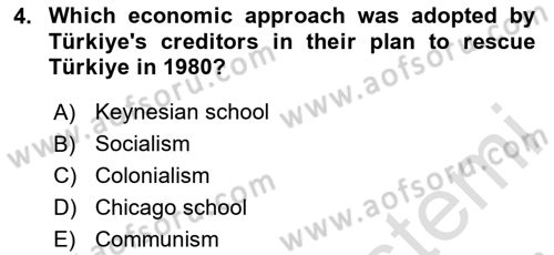 Turkish Politics Dersi 2024 - 2025 Yılı (Final) Dönem Sonu Sınav Soruları 4. Soru