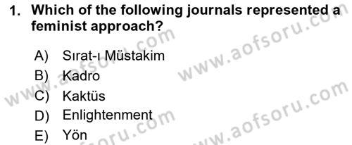 Turkish Politics Dersi 2024 - 2025 Yılı Yaz Okulu Sınav Soruları 1. Soru