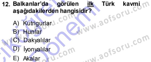 Balkanlarda Siyaset Dersi Ara Sınavı Deneme Sınav Soruları 12. Soru