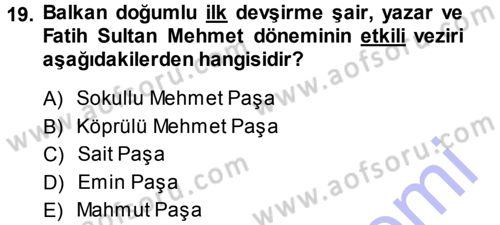 Balkanlarda Siyaset Dersi 2013 - 2014 Yılı (Final) Dönem Sonu Sınav Soruları 19. Soru