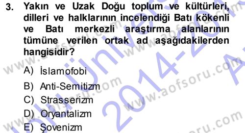 Balkanlarda Siyaset Dersi Ara Sınavı Deneme Sınav Soruları 3. Soru