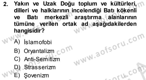 Balkanlarda Siyaset Dersi 2014 - 2015 Yılı Tek Ders Sınav Soruları 2. Soru