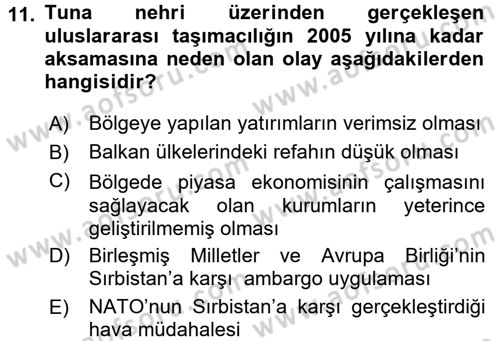 Balkanlarda Siyaset Dersi 2015 - 2016 Yılı (Final) Dönem Sonu Sınav Soruları 11. Soru