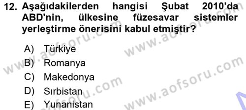 Balkanlarda Siyaset Dersi 2015 - 2016 Yılı (Final) Dönem Sonu Sınav Soruları 12. Soru