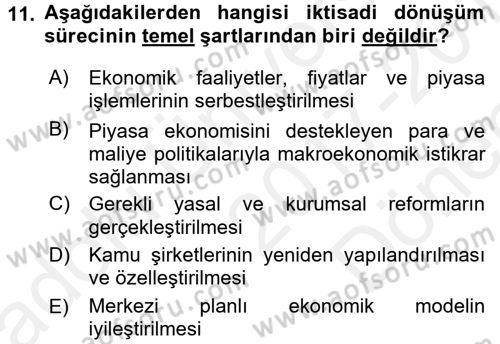 Balkanlarda Siyaset Dersi 2017 - 2018 Yılı (Final) Dönem Sonu Sınav Soruları 11. Soru
