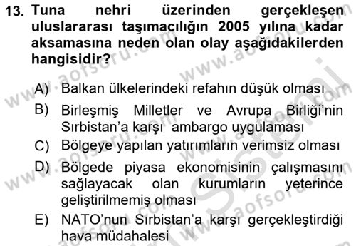 Balkanlarda Siyaset Dersi 2018 - 2019 Yılı 3 Ders Sınav Soruları 13. Soru
