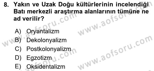 Balkanlarda Siyaset Dersi 2018 - 2019 Yılı 3 Ders Sınav Soruları 8. Soru