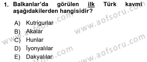 Balkanlarda Siyaset Dersi 2018 - 2019 Yılı Yaz Okulu Sınav Soruları 1. Soru
