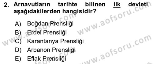 Balkanlarda Siyaset Dersi 2021 - 2022 Yılı (Final) Dönem Sonu Sınavı 2. Soru