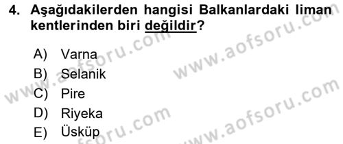 Balkanlarda Siyaset Dersi 2023 - 2024 Yılı (Final) Dönem Sonu Sınav Soruları 4. Soru