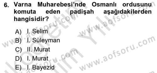 Balkanlarda Siyaset Dersi 2023 - 2024 Yılı Yaz Okulu Sınav Soruları 6. Soru