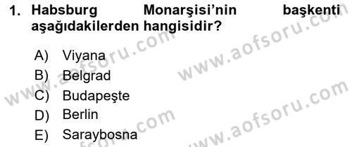 Balkanlarda Siyaset Dersi 2024 - 2025 Yılı (Vize) Ara Sınav Soruları 1. Soru