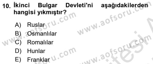 Balkanlarda Siyaset Dersi Ara Sınavı Deneme Sınav Soruları 10. Soru