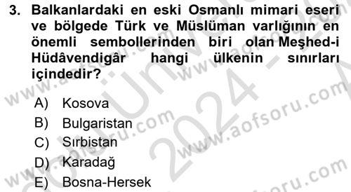 Balkanlarda Siyaset Dersi Ara Sınavı Deneme Sınav Soruları 3. Soru