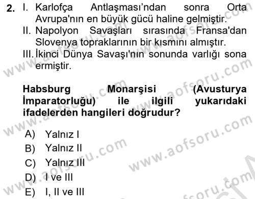 Balkanlarda Siyaset Dersi 2024 - 2025 Yılı (Final) Dönem Sonu Sınav Soruları 2. Soru