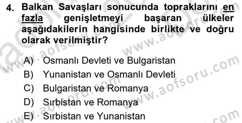 Balkanlarda Siyaset Dersi 2024 - 2025 Yılı (Final) Dönem Sonu Sınav Soruları 4. Soru