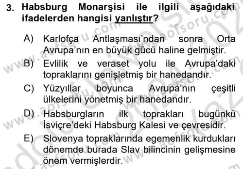 Balkanlarda Siyaset Dersi 2024 - 2025 Yılı Yaz Okulu Sınav Soruları 3. Soru