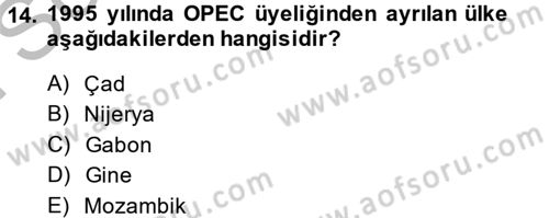 Orta Doğuda Siyaset Dersi 2013 - 2014 Yılı (Final) Dönem Sonu Sınav Soruları 14. Soru