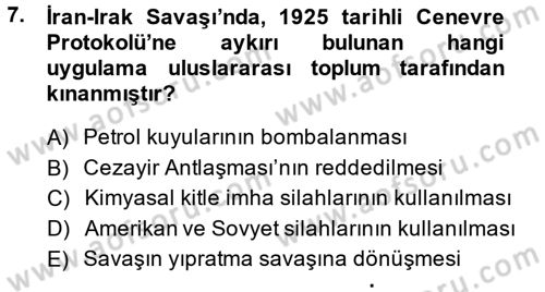 Orta Doğuda Siyaset Dersi 2014 - 2015 Yılı (Final) Dönem Sonu Sınav Soruları 7. Soru