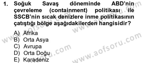 Orta Doğuda Siyaset Dersi 2014 - 2015 Yılı Tek Ders Sınav Soruları 1. Soru