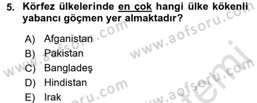 Orta Doğuda Siyaset Dersi 2015 - 2016 Yılı (Final) Dönem Sonu Sınav Soruları 5. Soru