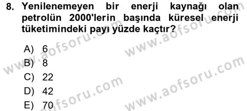 Orta Doğuda Siyaset Dersi 2016 - 2017 Yılı (Final) Dönem Sonu Sınav Soruları 8. Soru