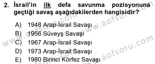Orta Doğuda Siyaset Dersi 2017 - 2018 Yılı 3 Ders Sınav Soruları 2. Soru