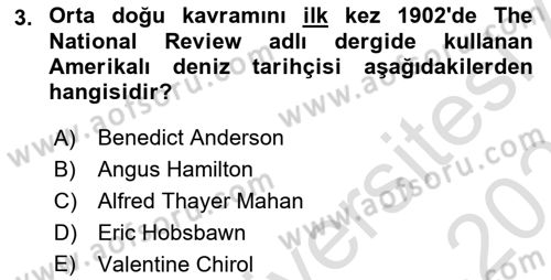 Orta Doğuda Siyaset Dersi 2022 - 2023 Yılı Yaz Okulu Sınav Soruları 3. Soru