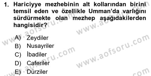 Orta Doğuda Siyaset Dersi 2023 - 2024 Yılı (Final) Dönem Sonu Sınav Soruları 1. Soru
