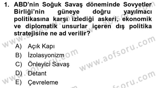 Orta Doğuda Siyaset Dersi 2025 - 2026 Yılı (Final) Dönem Sonu Sınav Soruları 1. Soru