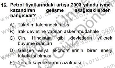 Orta Asya ve Kafkaslarda Siyaset Dersi 2012 - 2013 Yılı (Final) Dönem Sonu Sınav Soruları 16. Soru