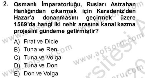 Orta Asya ve Kafkaslarda Siyaset Dersi 2014 - 2015 Yılı Tek Ders Sınav Soruları 2. Soru