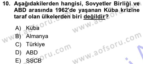 Orta Asya ve Kafkaslarda Siyaset Dersi 2015 - 2016 Yılı (Vize) Ara Sınav Soruları 10. Soru