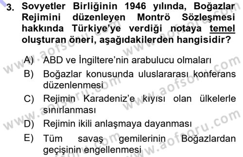 Orta Asya ve Kafkaslarda Siyaset Dersi 2015 - 2016 Yılı (Final) Dönem Sonu Sınav Soruları 3. Soru