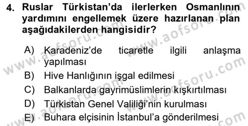Orta Asya ve Kafkaslarda Siyaset Dersi 2022 - 2023 Yılı (Vize) Ara Sınav Soruları 4. Soru