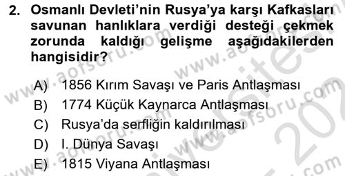 Orta Asya ve Kafkaslarda Siyaset Dersi 2023 - 2024 Yılı (Vize) Ara Sınavı 2. Soru