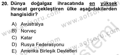 Orta Asya ve Kafkaslarda Siyaset Dersi 2023 - 2024 Yılı (Final) Dönem Sonu Sınav Soruları 20. Soru