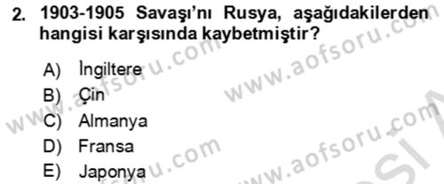 Orta Asya ve Kafkaslarda Siyaset Dersi 2023 - 2024 Yılı Yaz Okulu Sınav Soruları 2. Soru