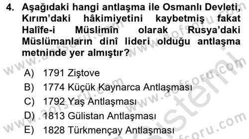 Orta Asya ve Kafkaslarda Siyaset Dersi 2024 - 2025 Yılı (Final) Dönem Sonu Sınav Soruları 4. Soru