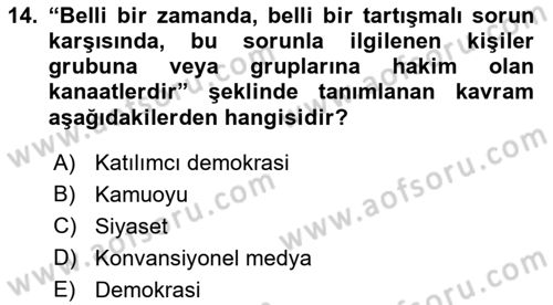 Sosyal Medyaya Giriş Dersi 2019 - 2020 Yılı (Vize) Ara Sınav Soruları 14. Soru