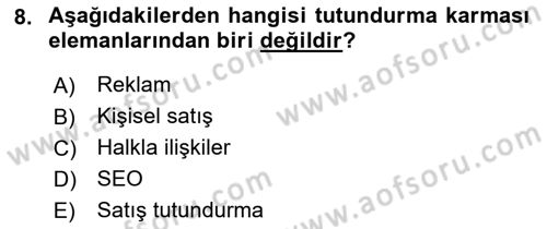 Sosyal Medyaya Giriş Dersi 2019 - 2020 Yılı (Vize) Ara Sınav Soruları 8. Soru
