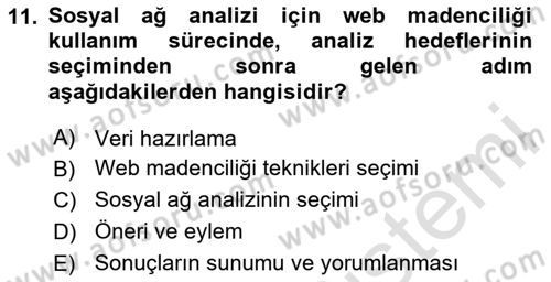 Sosyal Medyaya Giriş Dersi 2020 - 2021 Yılı Yaz Okulu Sınav Soruları 11. Soru