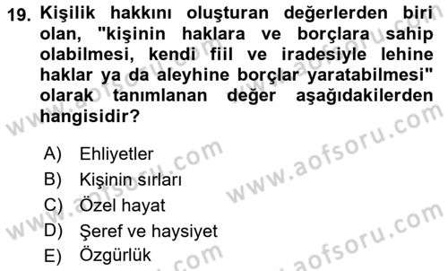 Sosyal Medyaya Giriş Dersi 2021 - 2022 Yılı Yaz Okulu Sınav Soruları 19. Soru